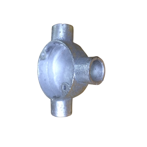 Galvanized circular 3way box